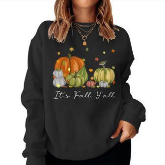 It's Fall Y'all Halloween Pumpkin Autumn Leaves Thanksgiving Halloween Pumpkin Women Sweatshirt | Mazezy