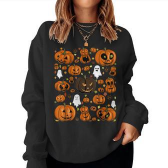 Jackolantern Ghost Fall Evil Pumpkin Halloween Halloween Women Sweatshirt | Mazezy