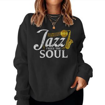 Jazz Music For Jazz Lovers Saxophone Women Sweatshirt | Mazezy