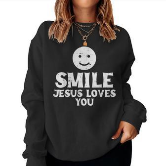 Jesus Loves Christ God Inspirational Christian Women Women Sweatshirt | Mazezy