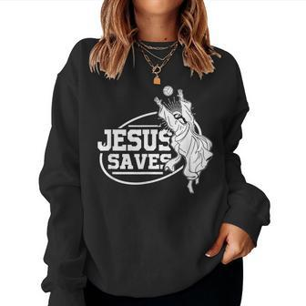 Jesus Saves Volleyball Girls Women Women Sweatshirt | Mazezy