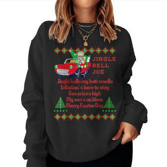 Jingle Bell Biden Xmas Santa Trump 4 Ugly Christmas Sweater Women Sweatshirt | Mazezy
