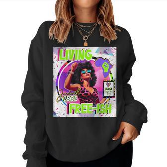 June19th Living Freeish Rainbow Leopard Women Sweatshirt | Mazezy