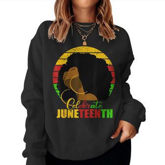 Junenth 1865 Celebrate Freedom Day African American Women Women Sweatshirt | Mazezy