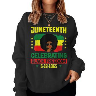 Junenth Black Freedom History American African Afro Women Women Crewneck Graphic Sweatshirt - Thegiftio UK