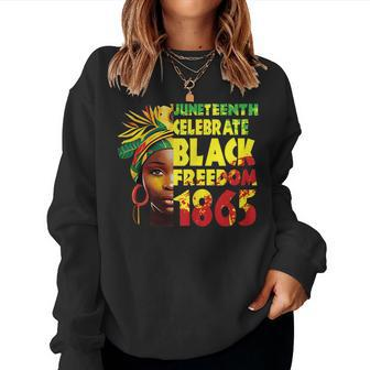 Junenth Celebrate Black Freedom 1865 History Month Women Crewneck Graphic Sweatshirt - Seseable