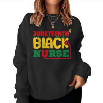 Junenth Celebrate Black Nurse Women Crewneck Graphic Sweatshirt - Seseable