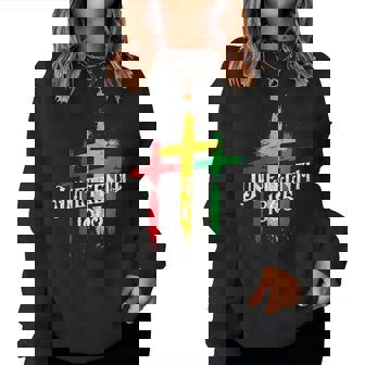 Junenth Cross Christian African Black Freedom Day 1865 Sweatshirt | Mazezy