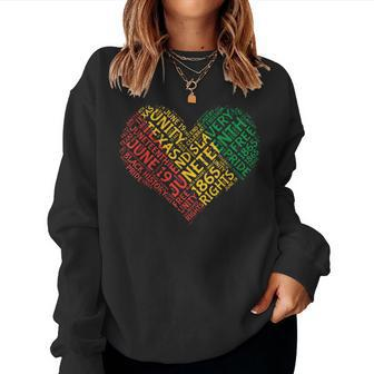 Junenth Heart June 19Th Black African Pride Women Girls Women Sweatshirt | Mazezy