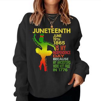 Junenth Independence Black Women Dancer Girl Ballerina Women Crewneck Graphic Sweatshirt - Seseable