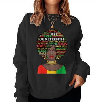 Junenth June 1865 Pride Black Women Girls Afro Freedom Women Sweatshirt | Mazezy