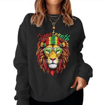 Junenth Lion Celebrate Women Dress Black History Freedom For Lion Lovers Women Sweatshirt | Mazezy