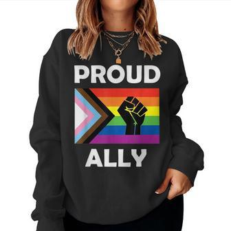 Junenth Proud Ally Lgbt Rainbow Gay Pride Flag Men Women Sweatshirt | Mazezy