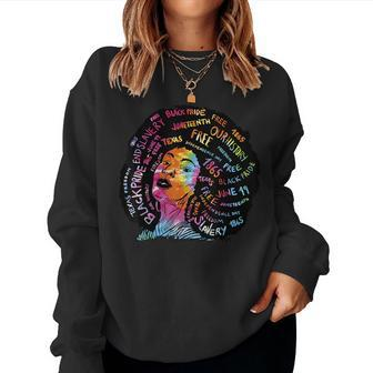 Junenth Queen Afro Hair Freeish African American Women Women Sweatshirt | Mazezy