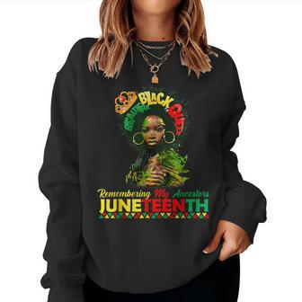 Junenth Remembering My Ancestors Black Queen Women Women Crewneck Graphic Sweatshirt - Seseable