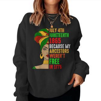 Junenth Women July 4 Junenth African American Women Crewneck Graphic Sweatshirt - Seseable