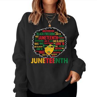 Junenth Women Queen African American Black Afro Women Crewneck Graphic Sweatshirt - Seseable