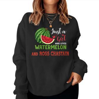 Just A Girl Who Loves Watermelon And Ross Chastain Women Crewneck Graphic Sweatshirt - Monsterry UK