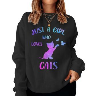 Just A Girl Who Loves Cats Women Sweatshirt | Mazezy