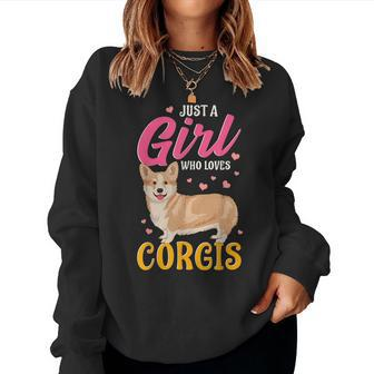 Just A Girl Who Loves Corgis Dog Pet Corgi Mom Sweatshirt | Mazezy