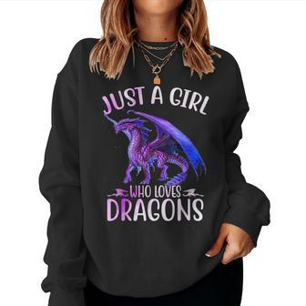 Just A Girl Who Loves Dragons Dragon Lovers Girls Women Sweatshirt - Seseable