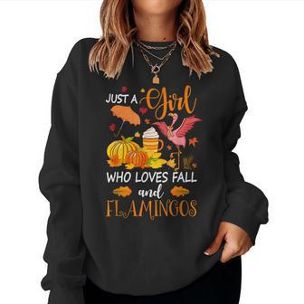 Just A Girl Who Loves Fall And Flamingo Halloween Flamingo Flamingo Halloween Women Sweatshirt | Mazezy UK