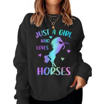 Just A Girl Who Loves Horses Women Sweatshirt - Seseable