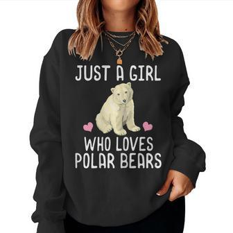 Just A Girl Who Loves Polar Bears Polar Bear Women Sweatshirt - Monsterry