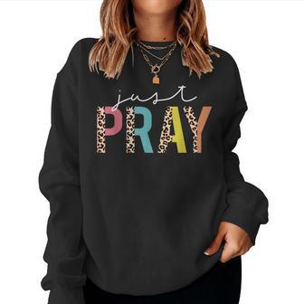 Just Pray Christian Love Like Jesus Prayer Leopard Women Women Sweatshirt | Mazezy