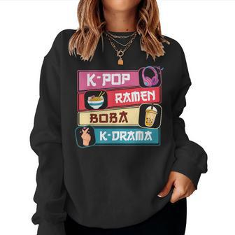 K-Pop Ramen Boba K-Drama Cute Kawaii Korean Drama N Girls Women Sweatshirt - Monsterry UK