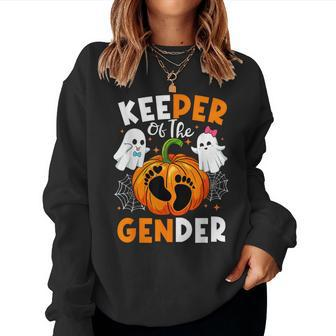 Keeper Of The Gender Reveal Baby Fall Halloween Thanksgiving Women Sweatshirt