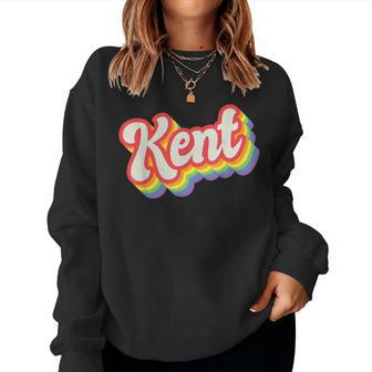 Kent Pride Month Lgbtq Rainbow Flag Name Personalised Women Sweatshirt | Mazezy