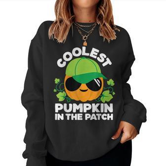 Kids Pumpkin Patch Boys Or Girls Fall Coolest Halloween Halloween Women Sweatshirt | Mazezy