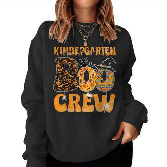 Kindergarten Boo Crew Vintage Halloween Costumes For Teacher For Teacher Women Sweatshirt | Mazezy