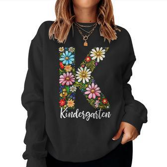 Kindergarten Teacher First Day Of School Back To School Kids Women Crewneck Graphic Sweatshirt - Seseable