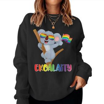 Koala Gay Pride Men Women Kids Lgbt Rainbow Flag Sweatshirt | Mazezy