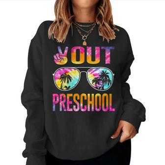 Last Day Of School Peace Out Preschool Teacher Kids Women Women Crewneck Graphic Sweatshirt - Thegiftio UK