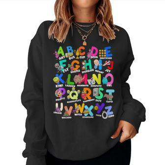 Learn Alphabet Abc's For Boys Adults Preschool Teacher Women Sweatshirt - Monsterry