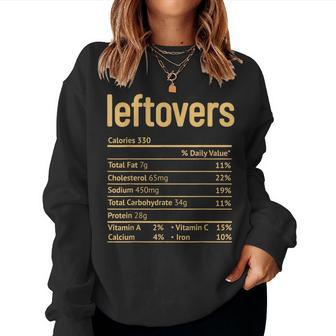 Leftovers Nutrition Facts Thanksgiving Christmas Food Sweatshirt | Mazezy