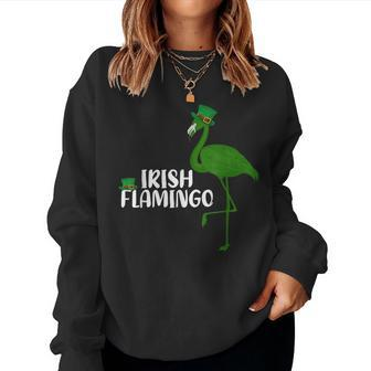 Leprechaun Hat Irish Flamingo St Patricks Day Women Sweatshirt | Mazezy