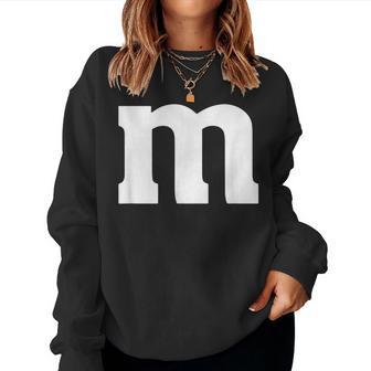 Letter M Simple Lazy Halloween Costume Party Women Sweatshirt | Seseable UK