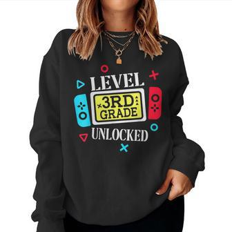 Level 3Rd Grade Unlocked Third Back To School Gamer Boy Girl Women Sweatshirt - Monsterry CA