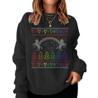 Lgbt Gay Ugly Sweater Christmas Christmas Women Sweatshirt | Seseable CA
