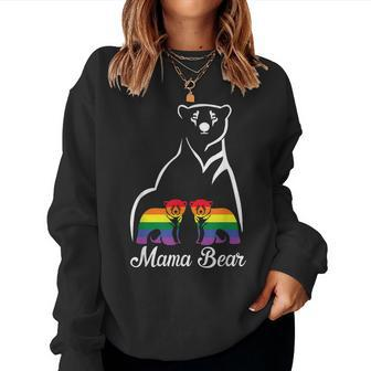 Lgbt Mama Bear Pride Mom Rainbow Women Sweatshirt | Mazezy