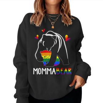 Lgbt Mama Momma Bear Gay Pride Proud Mom Mothers Day Women Crewneck Graphic Sweatshirt - Thegiftio UK