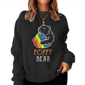 Lgbt Poppy Bear - Gay Pride Equal Rights Rainbow Women Sweatshirt | Mazezy