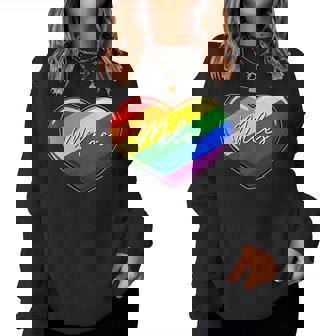 Lgbt Pride Heart - First Name Miles Rainbow Hearts Love Women Sweatshirt | Mazezy