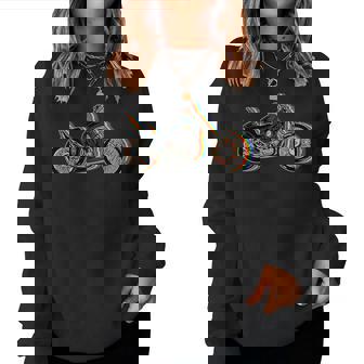 Lgbt-Q Gay Pride Proud Ally Rainbow Color Motorcycle Biker Women Sweatshirt | Mazezy