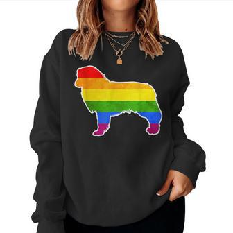 Lgbtq Australian Shepherd Dog Rainbow Gay Lesbian Pride Women Sweatshirt | Mazezy