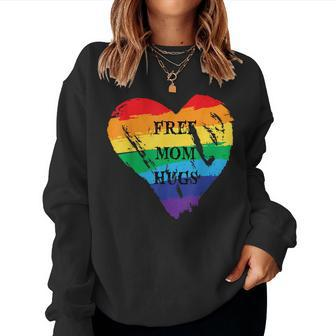 Lgbtq Flag Free Mom Hugs Women Sweatshirt | Mazezy
